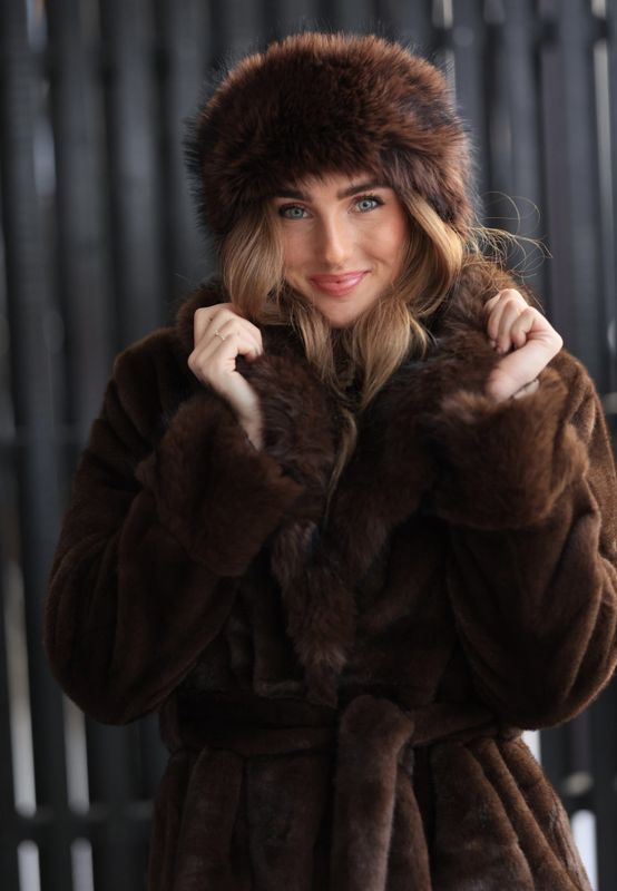 Nectar Faux Fur Head Band Cocoa
