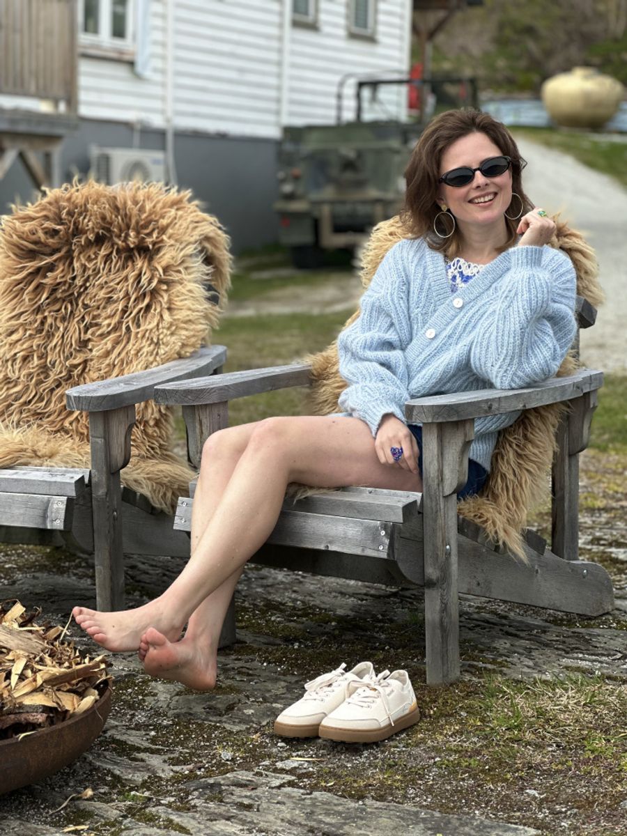 YAS Zuma Knit Cardigan Clear Sky