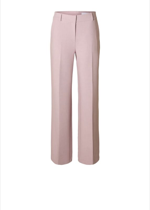 Selected Femme Rita Wide Pant Bleached Mauve  Melange