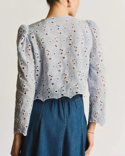 Hovedbilde byTiMo Broderie Anglaise Jacket Light Blue