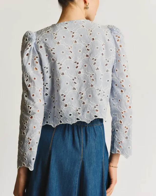 byTiMo Broderie Anglaise Jacket Light Blue
