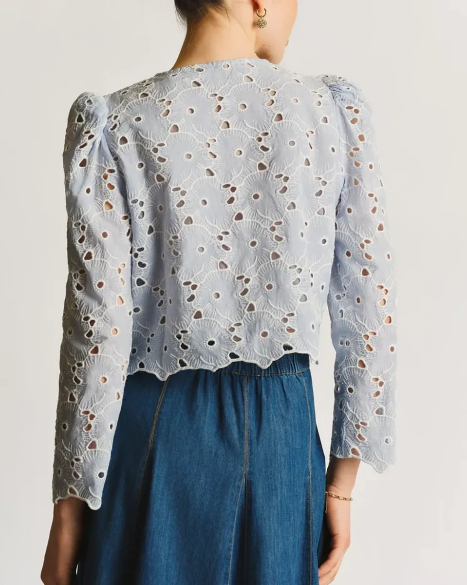 byTiMo Broderie Anglaise Jacket Light Blue