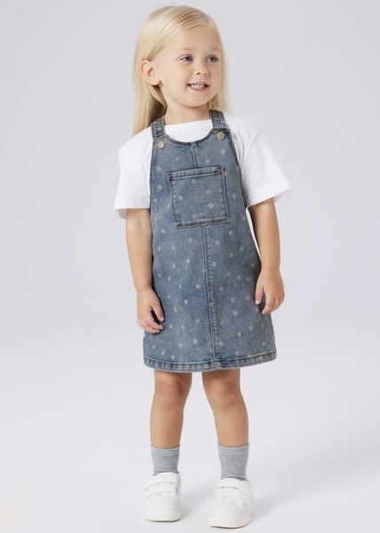 Hovedbilde Name It  Rosa Short BIBI Skirt Medium Blue Denim Flower 