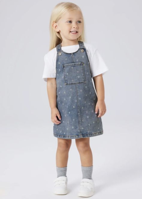 Hovedbilde Name It  Rosa Short BIBI Skirt Medium Blue Denim Flower 