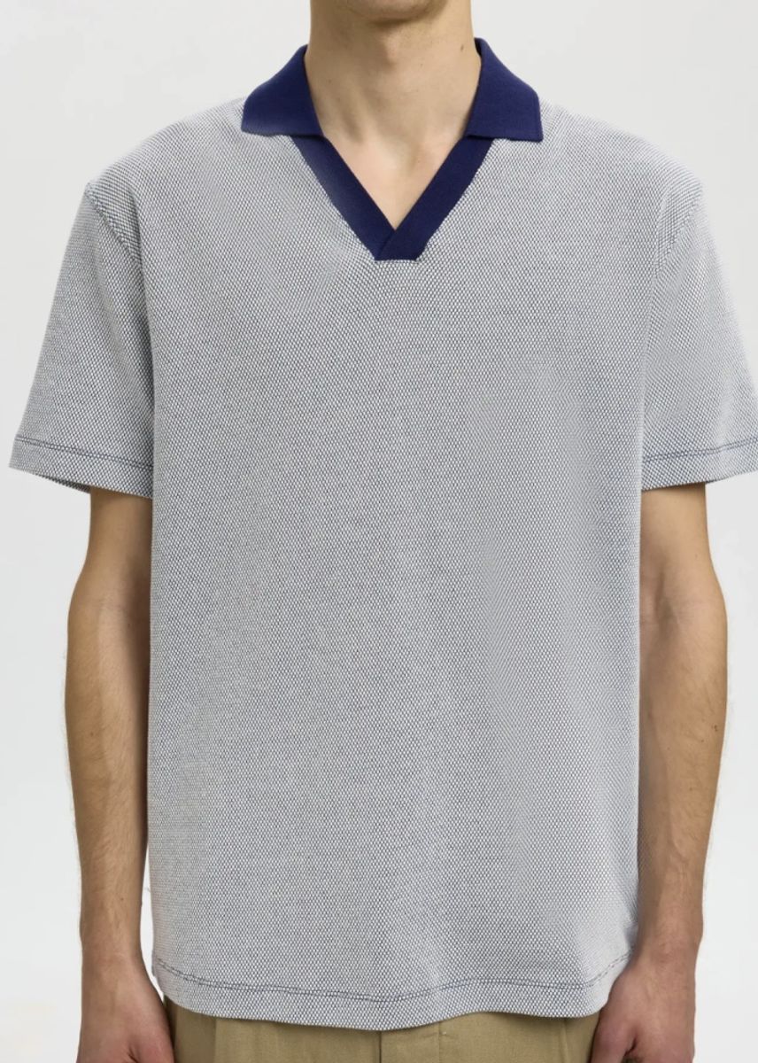 Selected Homme Kai Polo Ocean Cavern Stripe