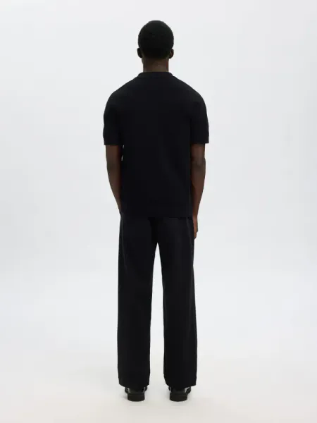 Hovedbilde Selected Homme COLIBRI SS KNIT STRUCTURE OPEN POLO Black 