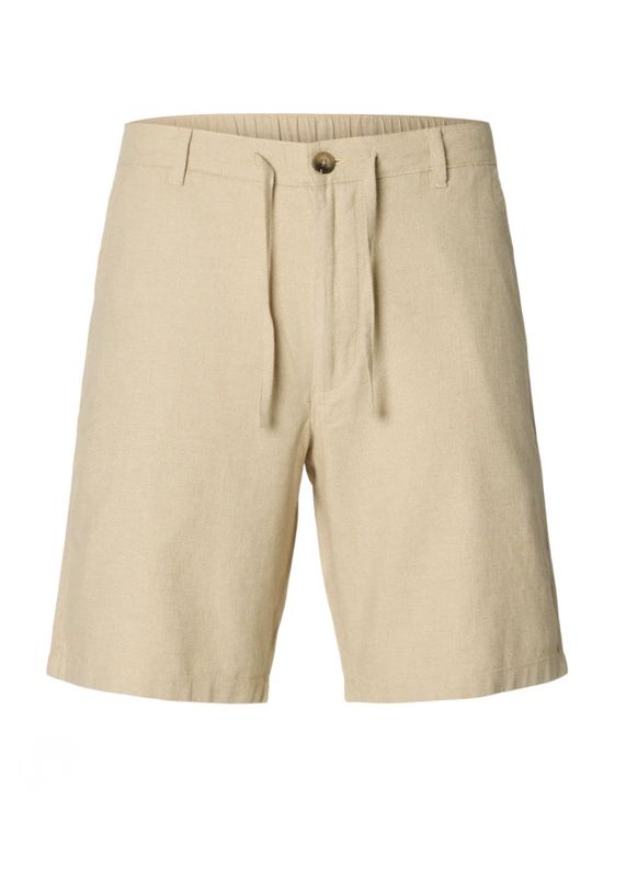 Selected Homme Shorts Brody Linen Incense Oatmeal