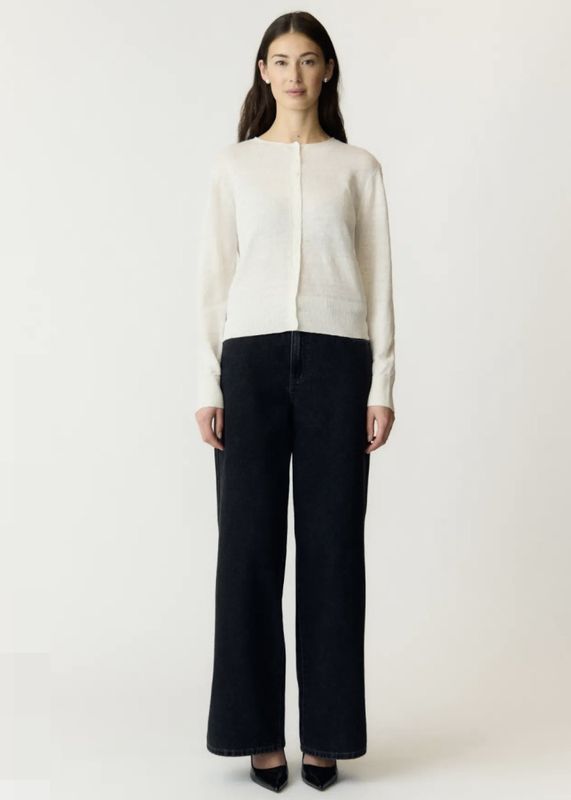 YAS Linnea Knit Linen Cardigan Pristine