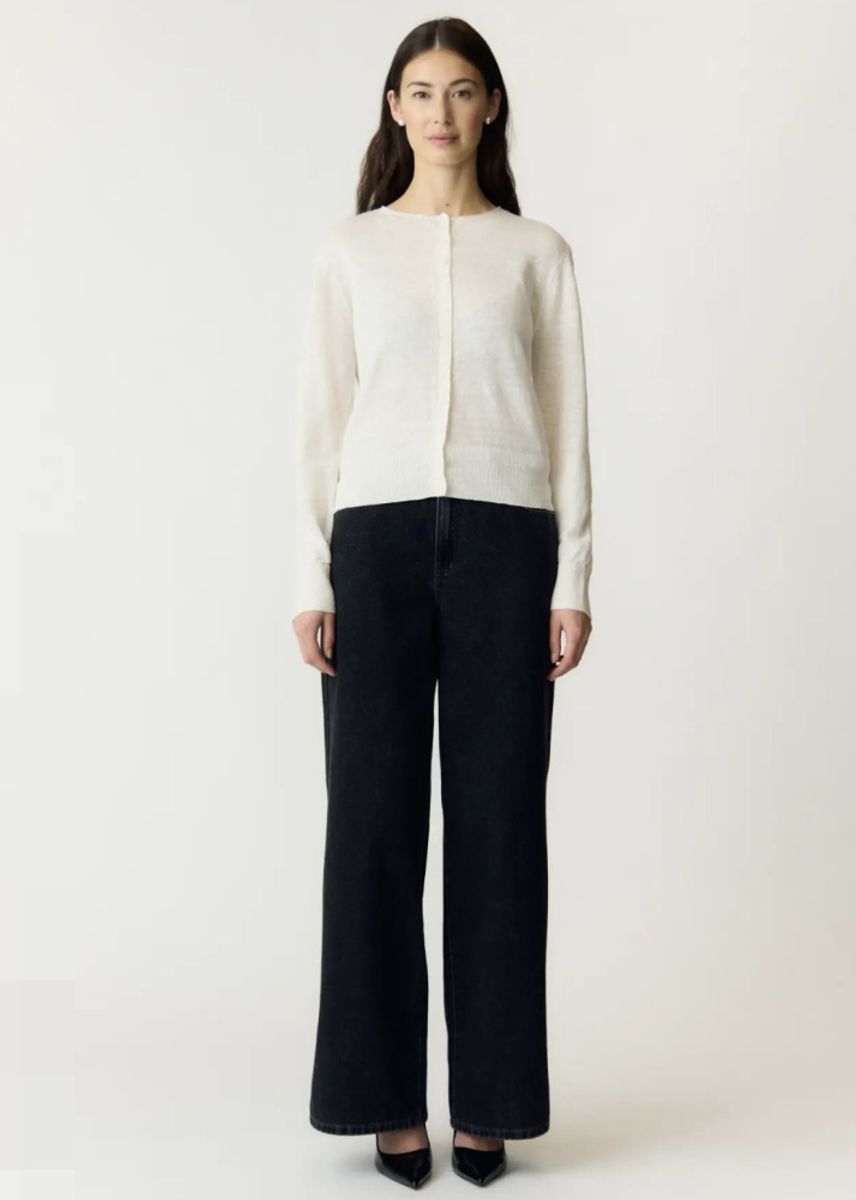YAS Linnea Knit Linen Cardigan Pristine