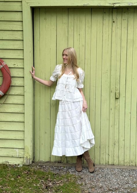 Hovedbilde by TiMo Poplin Decorated Skirt White