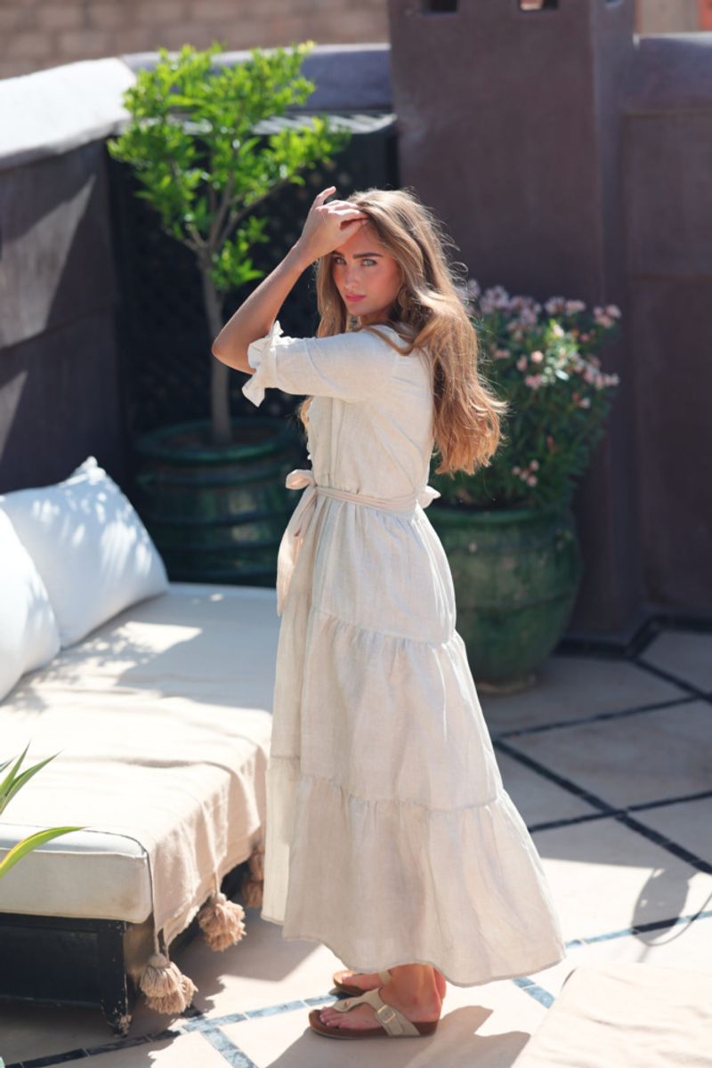 Nectar Ayla Dress Linen Dusk 