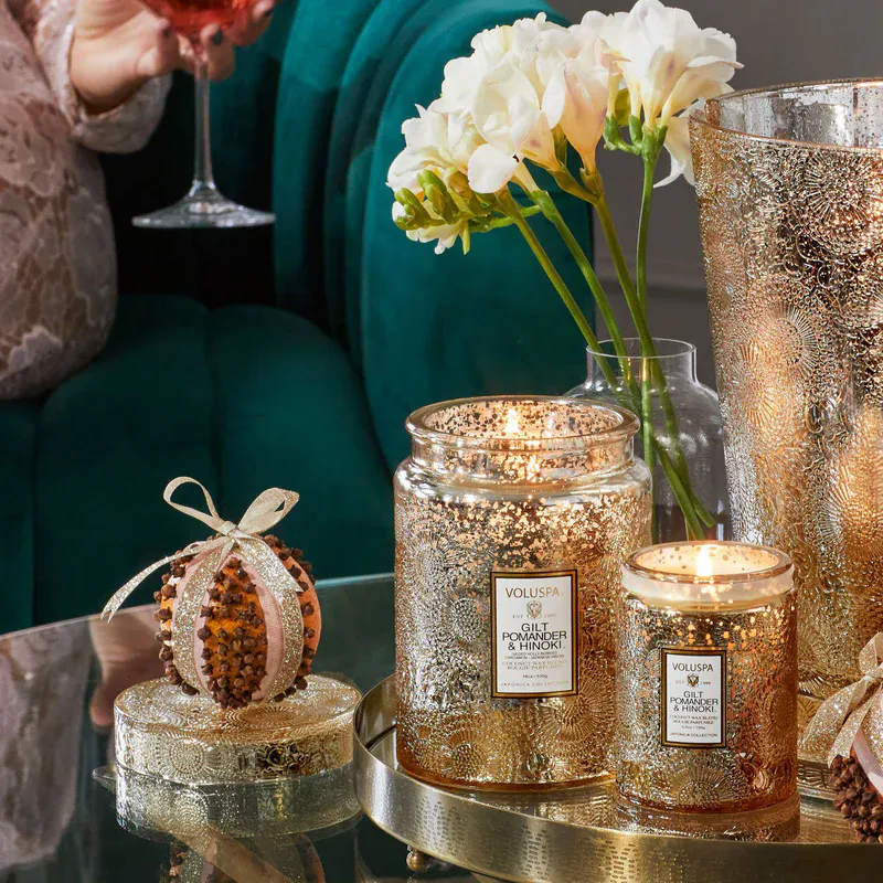 Voluspa DuftlysGilt Pomander & Hinoki Large Candle 100T