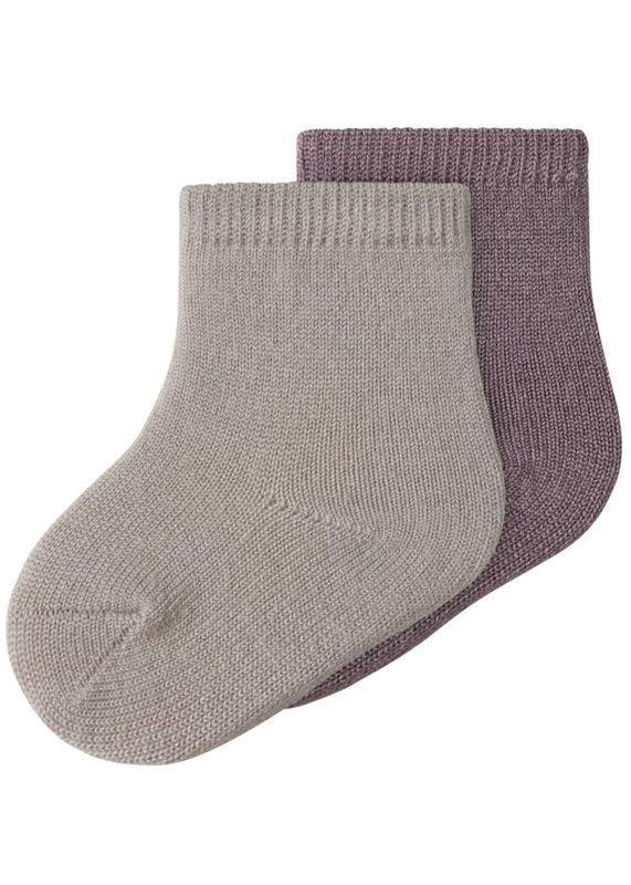 Name It Wakta Wool 2pk. Sock TOADSTOOL+NAREOUS CLOUDS