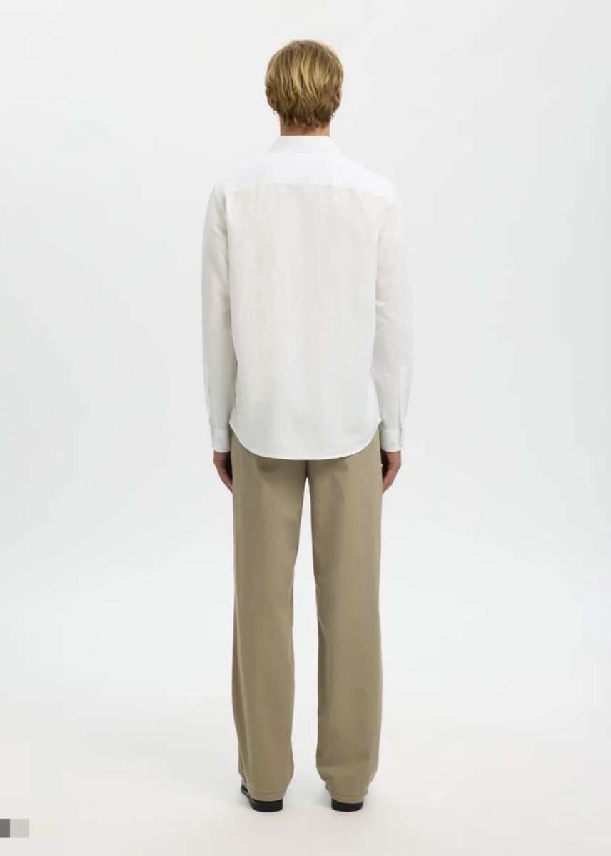 Selected Homme Claus Clay Linenblend Bright White