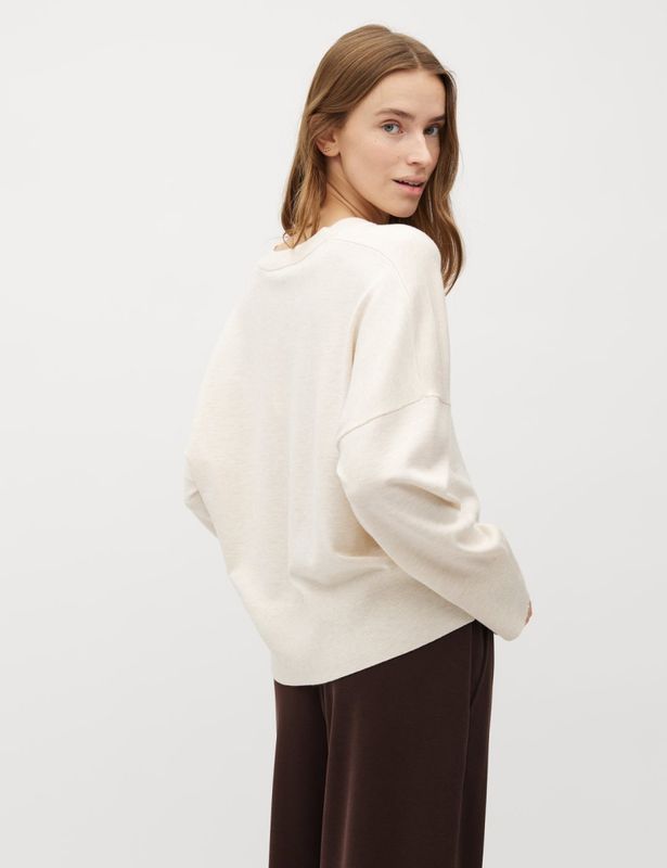 MbyM Gillian Bravani Knit V-hals Genser Sugar Melange