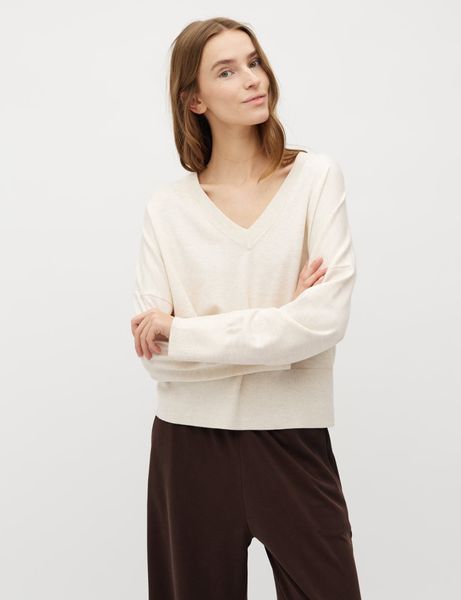 Hovedbilde MbyM Gillian Bravani Knit V-hals Genser Sugar Melange