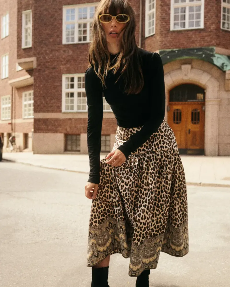 byTiMo  Taffeta Midi Skirt Wild Paisley