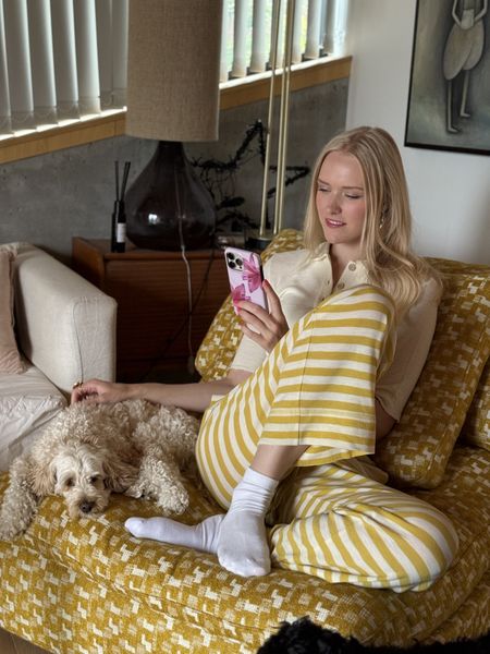 Hovedbilde by basics Pants with pocket & string  White/Lemon Curry ...