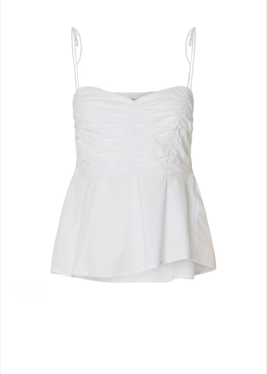 Selected Femme Delia Strap Top Bright White