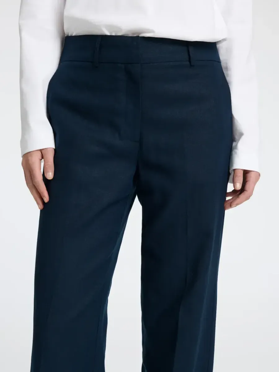 Selected Femme Rita Wide Pant Dark Saphire - Lin - Viscose