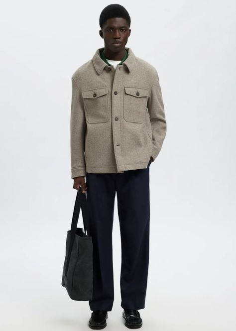 Hovedbilde Selected Homme Mitch Wool Blend Shacket Deep Taupe