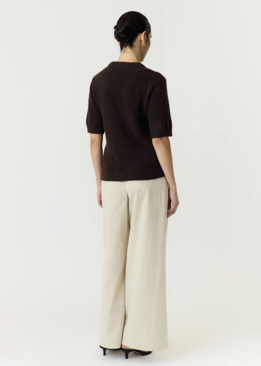 YAS Johi Wool Blend Pullover Coffee Bean